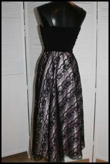 Details Gorgeous tea length dress/gown, full skirt has pink lining 