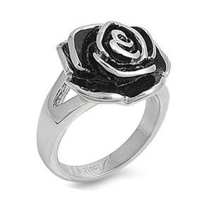 SSR208 Stainless Steel Rose Design Ring  Sizes 6 to 10  