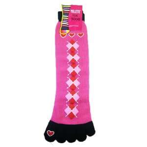    Yelete Toe Socks Pink Argyle Theme Socks   Toe Socks Toys & Games