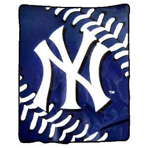 New York Yankees Royal Plush Raschel MLB Blanket (Big Stitching Series 