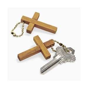   Wooden Cross Keychain (12 dozen)   Bulk [Toy] 