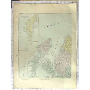  STANFORD ANTIQUE MAP c1870 NORTH EAST SCOTLAND SKYE: Home 