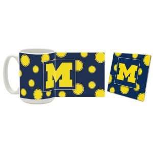  Michigan Mug & Coaster Gift Box Combo Michigan Wolverines 