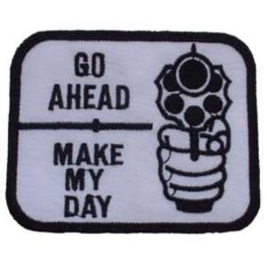  Go Ahead Make My Day Patch Black & White 3 Patio, Lawn 