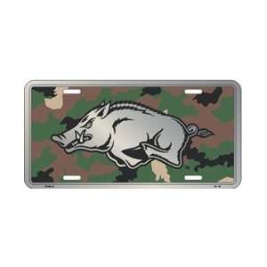  Arkansas Razorbacks Camoflage Metal License Plate *SALE 
