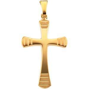  14K Yellow Gold Design Cross Pendant Jewelry