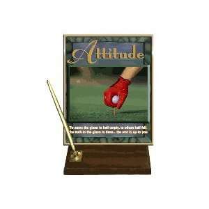  Attitude (Golf) Desktop Pen Set with 8 x 10 Gold Plate 