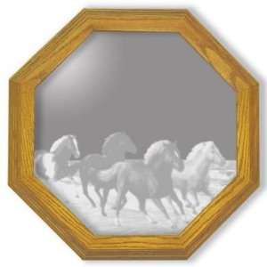  Octagon Etched Horse Mirrors