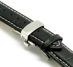 22mm Leather watch Band DEPLOYMENT CLASP fits TAG Heuer  