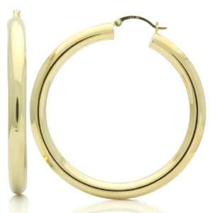   Gold Hoop Earrings 5mm X 2 Rond Yellow Gold Hoop Earrings: Jewelry