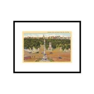 Columbus Circle, Central Park, New York City Places Pre Matted Poster 