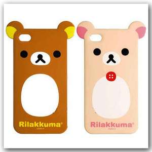 Pink Rilakkuma Bear Design Hard Case Cover For iPhone 4 4G  
