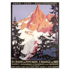 Mont Blanc, Chamonix Giclee Poster Print, 24x32 