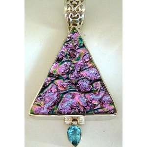  Pink and Blue Dichroic Glass Pendant Jewelry