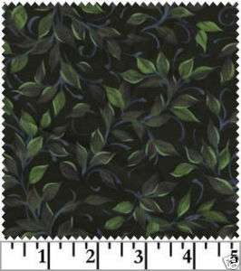 Donna Dewberry Cotton Fabric  Painted Green Leaf  