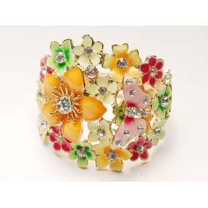    Like Enamel Multi Color Butterfly Flower Cluster Bracelet Jewelry