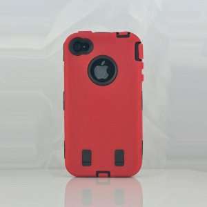  Robot Silicone Case Cover for Apple Iphone 4g Red: Cell 
