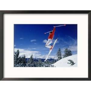 Alpine Skier Airborne, Breckenridge, CO Collections Framed 