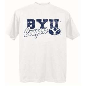  Brigham Young Cougars BYU NCAA White Short Sleeve T Shirt 
