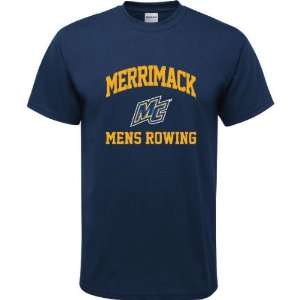  Merrimack Warriors Navy Youth Mens Rowing Arch T Shirt 