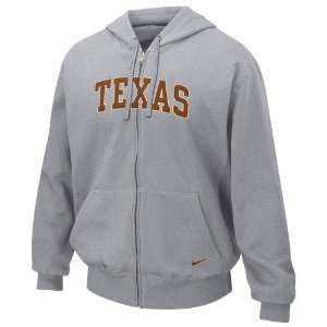  Nike Texas Longhorns Ash Classic Full Zip Hoody Sweatshirt 