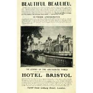 1908 Ad Hotel Bristol Beaulieu France Villefranche Bay Riviera Coburg 