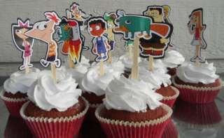 Phineas  Ferb Birthday Party Supplies on Phineas And Ferb Cupcake Cake Toppers Birthday Party Decor