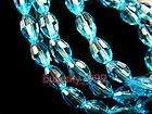 24 Faceted Glass Crystal Oval Bead 6mm Clear AB items in bulesky 