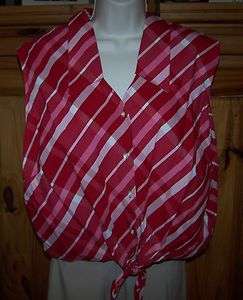 Womens FADED GLORY Tie Front Top Shirt Size 22W/24W  