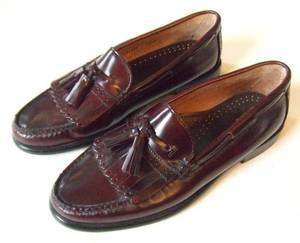 Mens Bass Burgundy Tassel Loafers Shoes 9.5 D  
