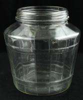 Vintage Clear Glass Barrel Hoosier Cookie Candy Jar No Lid  