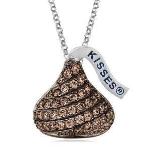   : Hersheys Kisses Chocolate CZ Necklace in Sterling Silver: Jewelry