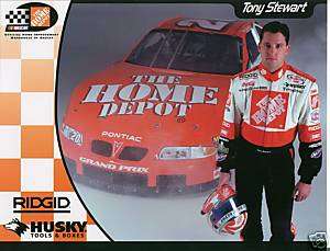 2000 TONY STEWART #20 HOMEDEPOT PONTIAC POSTCARD NASCAR  