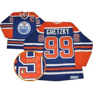  Signed Wayne Gretzky Edmonton Oilers Jersey   Blue: Sports 