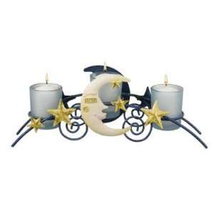   Moon and Stars 3 Piece Votive Candle Holder Metal Art S852: Home