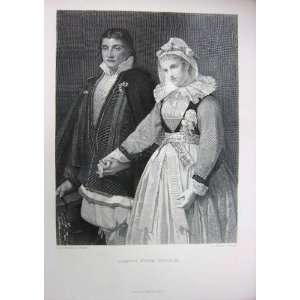  1873 Art Journal Man Woman Church Dress Romance