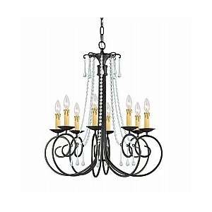 Crystorama 5208 DR CL MWP 8 Light Chandelier, Dark Rust Finish with 