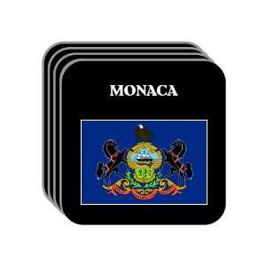  US State Flag   MONACA, Pennsylvania (PA) Set of 4 Mini 