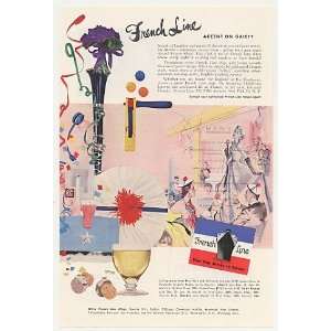  1953 French Line Cruise Accent on Gaiety Print Ad