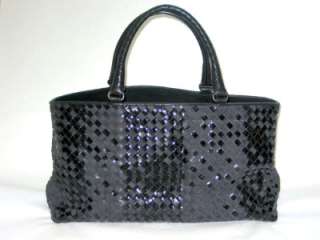 Bottega Veneta Black Weave Intrecciato Rugiada Large Tote Handbag 