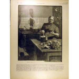  1901 Madame Honorine Kitchen Portrait French Print