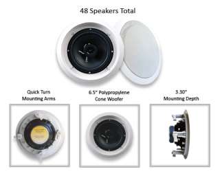 New Wholesale Lot of 48 250W In Wall/Ceiling Speakers  