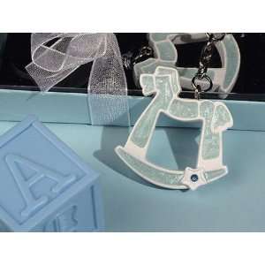   Blue Rocking Horse Keychain Baby Shower Favors: Health & Personal Care