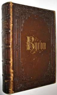 LORD BYRONs Works. ILLUSTRATED Tooled LEATHER BINDING  