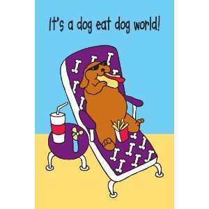   Dog Eat Dog World Rawhide Greeting Card for Dogs: Kitchen & Dining