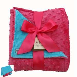  Hot Pink & Turquoise Minky Blanket: Baby