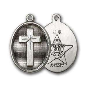  Sterling Silver Cross / Army Medal: Jewelry