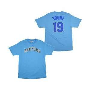  Milwaukee Brewers Robin Yount Cooperstown Name & Number T 