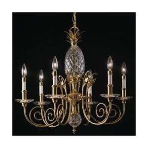   Polished Brass Pineapple Chandeliers Mid Sized