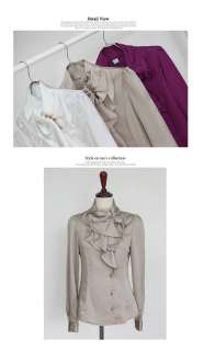 Made of high quality Imitated Silk, the Long Sleeve Blouse provides 